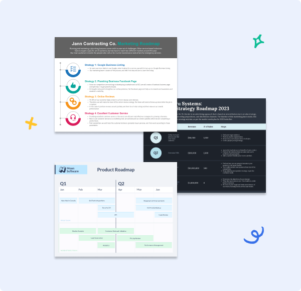Start with a customizable roadmap template
