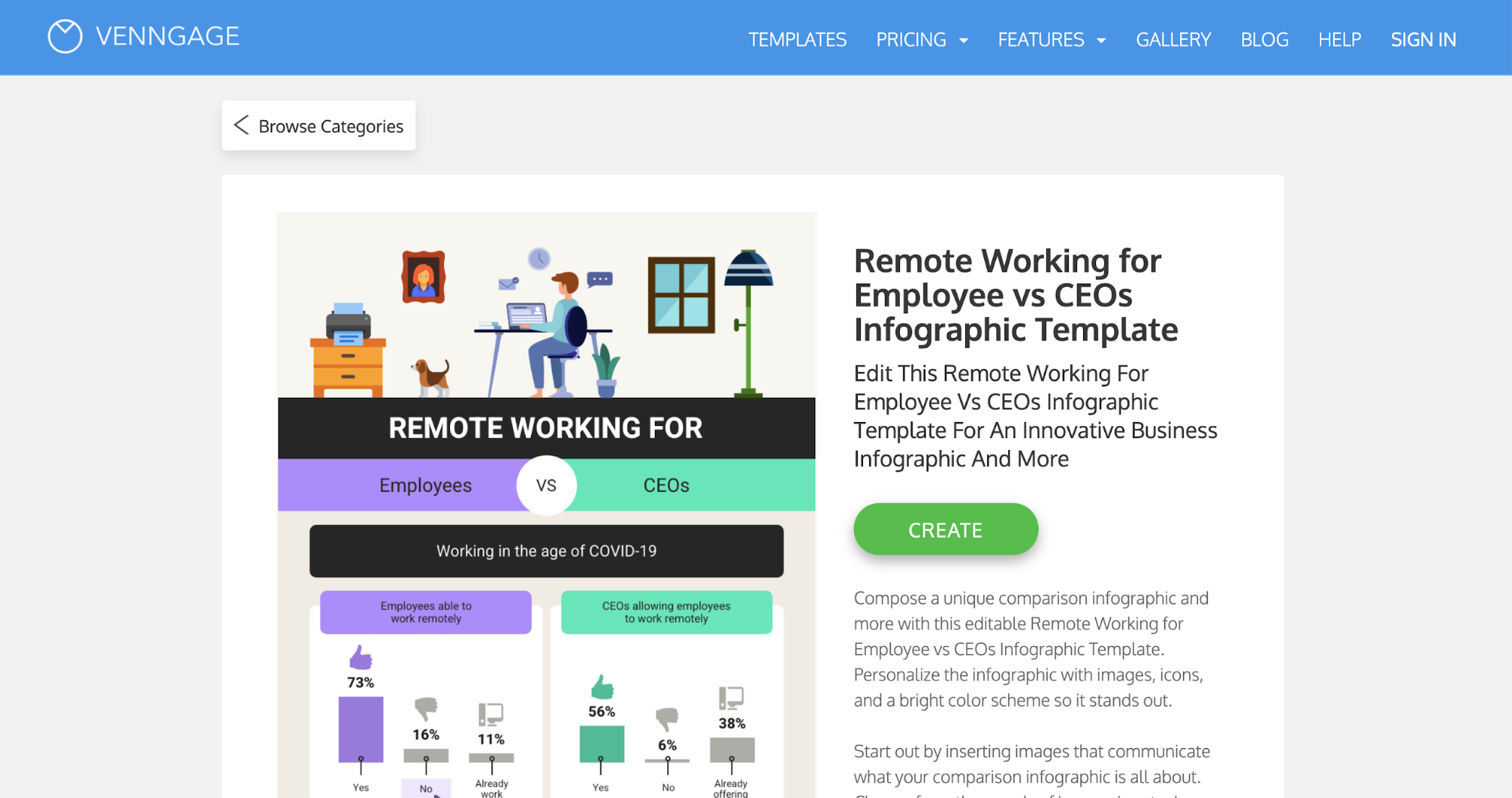 Venngage vs Visme Venngage Remote Working Infographic Preview